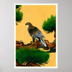 Kiefer und Adler  Kunstdruck. Vintage-Japanisch Poster