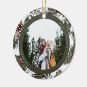 Kiefer- und Baubles-Foto Keramik Ornament (Links)