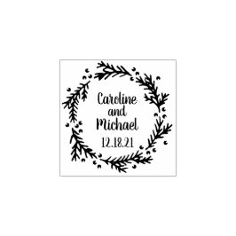 Kiefer und Berere Rustikaler Kranz | Hochzeit Gummistempel
