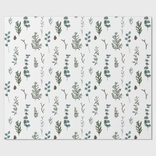 Kiefer und Eukalyptus-Packpapier Geschenkpapier (Flach)
