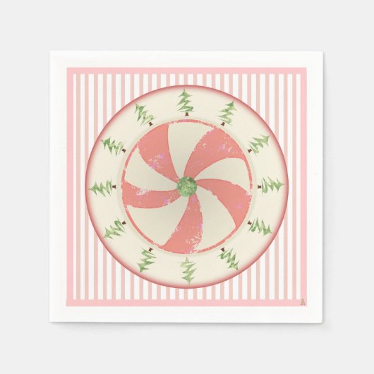 Kiefer und Pfefferminz Serviette (Vorderseite)