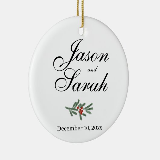 Kiefer und Preiselbeere | SAVE THE DATE Keramik Ornament (Rechts)