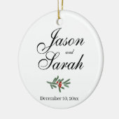 Kiefer und Preiselbeere | SAVE THE DATE Keramik Ornament (Links)