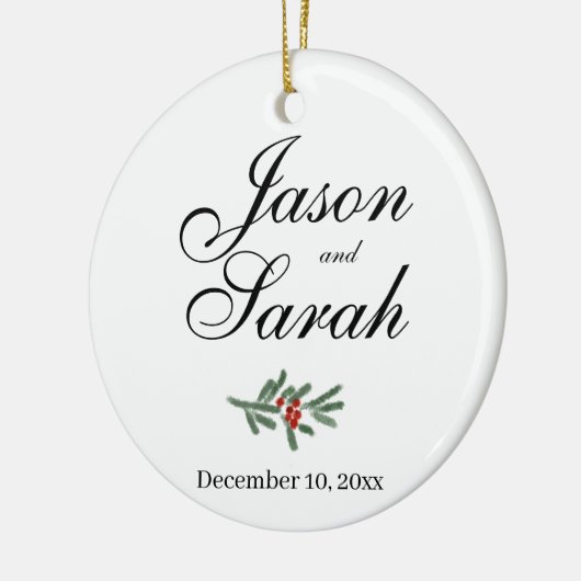 Kiefer und Preiselbeere | SAVE THE DATE Keramik Ornament (Links)