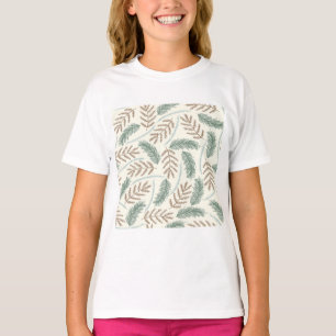 Kiefer- und Zedern Immergrün-Zweig-Muster T-Shirt
