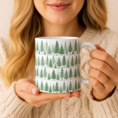 Kiefer Wasserfarbe Tasse Wald Grün Botanik