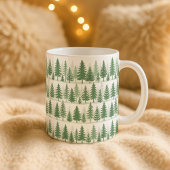 Kiefer Wasserfarbe Tasse Wald Grün Botanik