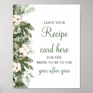 Kiefer Winter Lass Dein Rezept Brautparty-Schild Poster