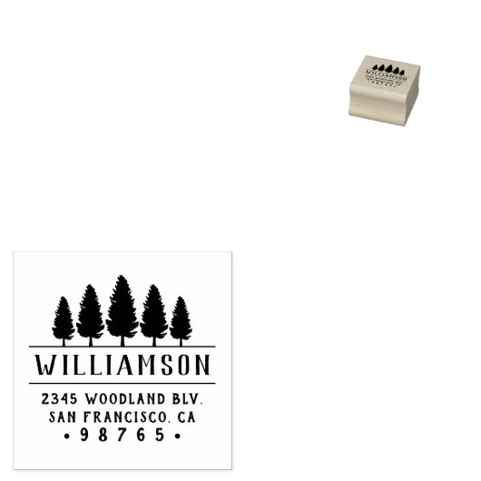 Kieferbaum-Typografie-Rücksendeadresse Gummistempel (Stempel)