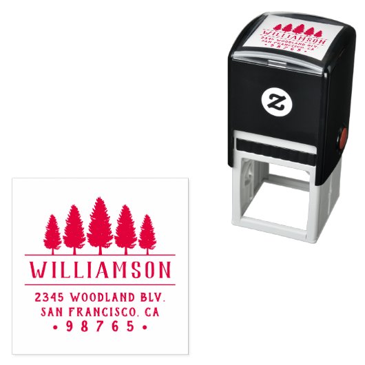 Kieferbaum-Typografie-Rücksendeadresse Permastempel (Beispiel)