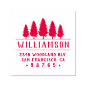 Kieferbaum-Typografie-Rücksendeadresse Permastempel (Design)