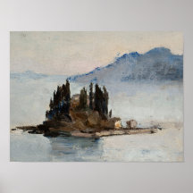 Kieferinsel im Wasser Landschaftskunst Druck