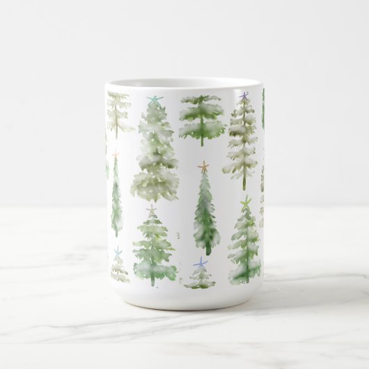 Kiefern an der Küste, gekrönt von Starfish Kaffeetasse (Mittel)