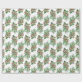 Kiefern-Ast-Kegel und Beeren Ihre Farbe Geschenkpapier (Flach)