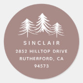 Kiefern | Ferien-Rücksendeadresse Runder Aufkleber (Vorderseite)