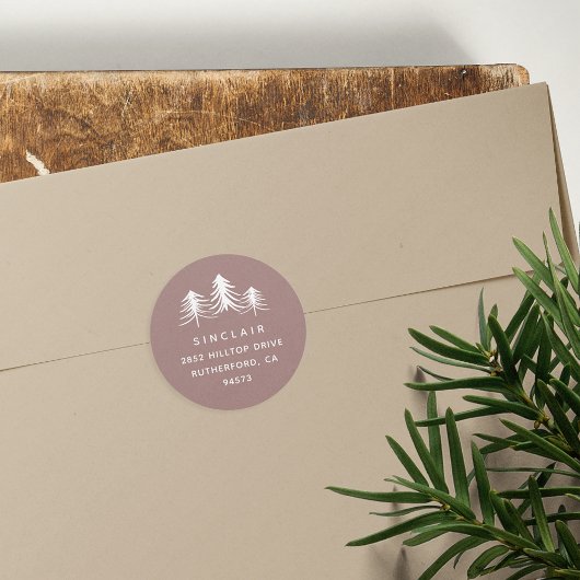 Kiefern | Ferien-Rücksendeadresse Runder Aufkleber