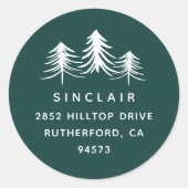 Kiefern | Ferien-Rücksendeadresse Runder Aufkleber (Vorderseite)