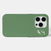 Kiefern Grün Einfarbige Weiße Initialen Case-Mate iPhone Hülle (Rückseite (Horizontal))