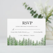 Kiefern-Hochzeits-RSVP RSVP Karte (Stehend Vorderseite)