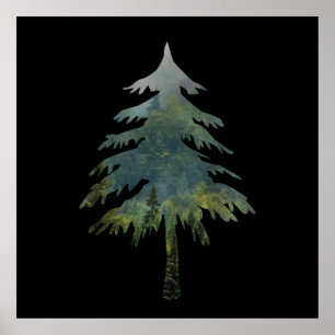 Kiefern in den Wald Poster