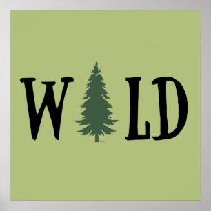 Kiefern in den Wald Poster
