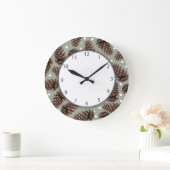 Kiefern-Kegel Große Wanduhr (Zuhause)