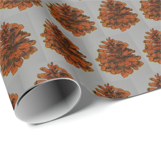 Kiefern-Kegel-Packpapier Geschenkpapier (Rolleneckpunkt)