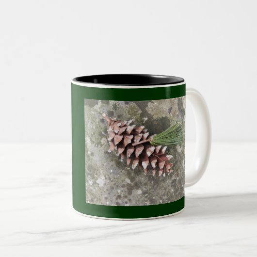 Kiefern-Kegel u. Quasten-Tasse Zweifarbige Tasse (VorderseiteRechts)