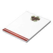 Kiefern-Kegel und roter Satin Notizblock (Rotiert)