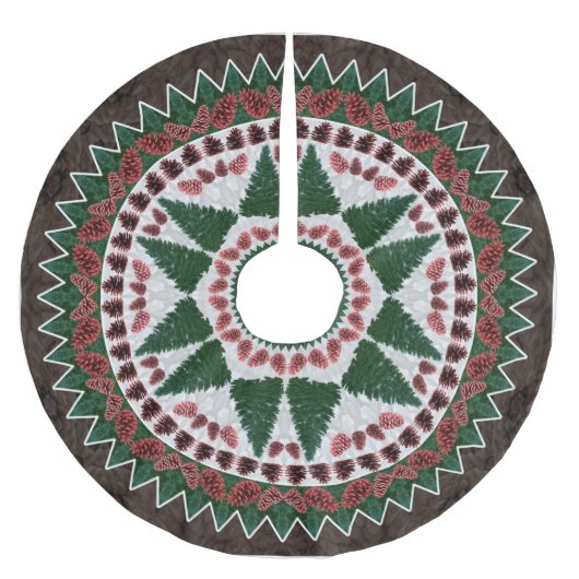 Kiefern-Kegel-Weihnachtsbaum-Rock Polyester Weihnachtsbaumdecke (Vorderseite)