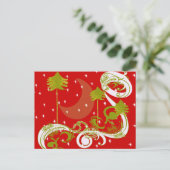 Kiefern mit Mond Postkarte (Stehend Vorderseite)