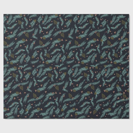 Kiefern-Niederlassung besprühen Geschenkpapier (Flach)