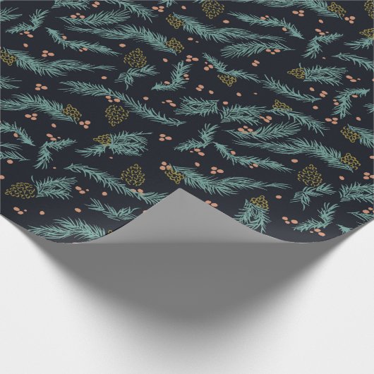 Kiefern-Niederlassung besprühen Geschenkpapier (Ecke)