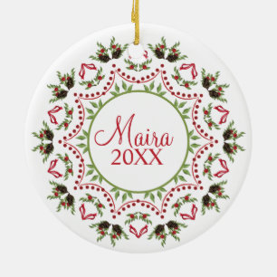 Kiefern und Beeren Mandala Foto Ornament