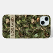 Kiefern- und Blätter-Tarnung Personalisiert Case-Mate iPhone Hülle (Rückseite (Horizontal))