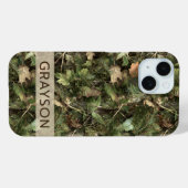 Kiefern- und Blätter-Tarnung Personalisiert Case-Mate iPhone Hülle (Rückseite (Horizontal))