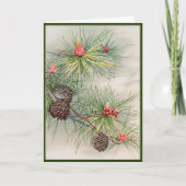 Kiefern und Blume Weihnachten Karte (Vorderseite)