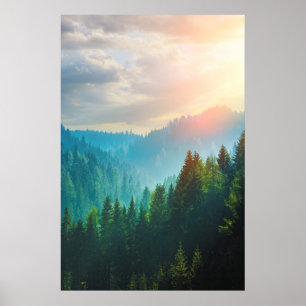 Kiefern-Wald in den Dolomit, Italien Poster