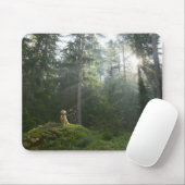 Kiefern-Waldland des golden retriever-Hund| Mousepad (Mit Mouse)
