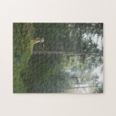 Kiefern-Waldland des golden retriever-Hund| Puzzle (Horizontal)