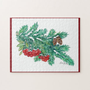 Kiefernadeln und Beeren Puzzle