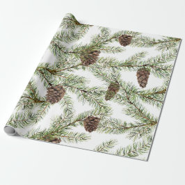 Kiefernäste und -zäune Weihnachten, Neujahr Geschenkpapier