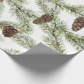 Kiefernäste und -zäune Weihnachten, Neujahr Geschenkpapier (Ecke)