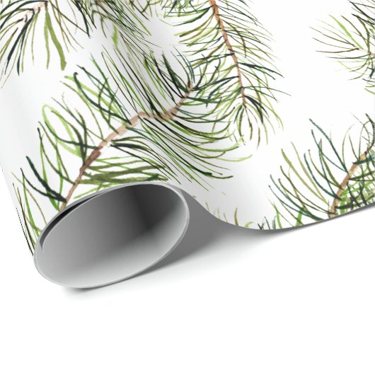 Kiefernäste und -zäune Weihnachten, Neujahr Geschenkpapier (Rolleneckpunkt)