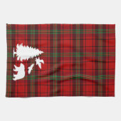 Kiefernbärenadler auf dem Roten Schwarzen Tartan Geschirrtuch (Horizontal)