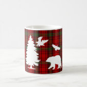 Kiefernbärenadler auf dem Roten Schwarzen Tartan Kaffeetasse (Mittel)