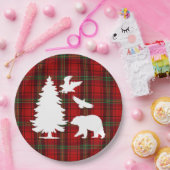 Kiefernbärenadler auf dem Roten Schwarzen Tartan Pappteller (Party)