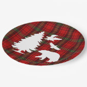 Kiefernbärenadler auf dem Roten Schwarzen Tartan Pappteller (Schrägansicht)