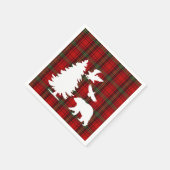 Kiefernbärenadler auf dem Roten Schwarzen Tartan Serviette (Ecke)
