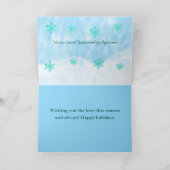 Kiefernbaum, Hirsch, Grußkarte für Firmenfeiertage Dankeskarte (Innenseite)